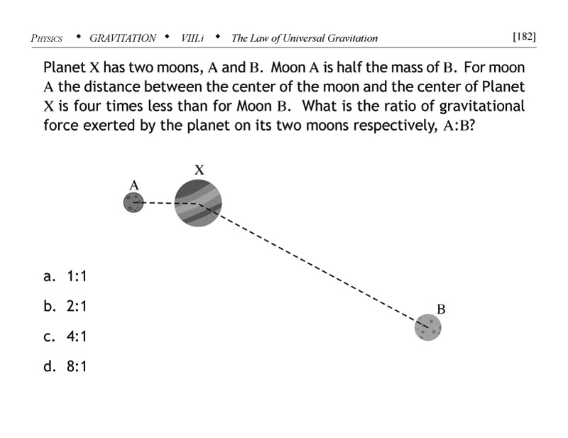 Planet and two moons gravity physics problem