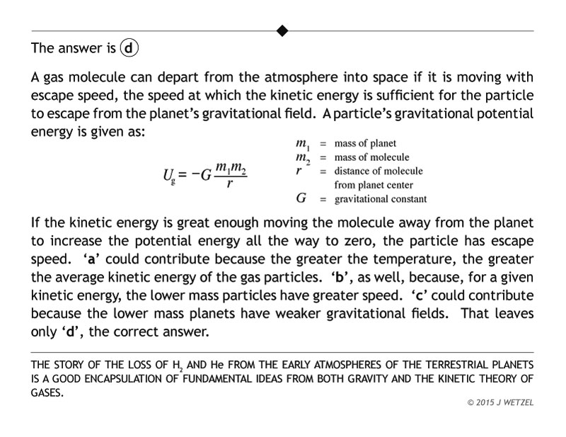 Atmosphere escape problem explanation