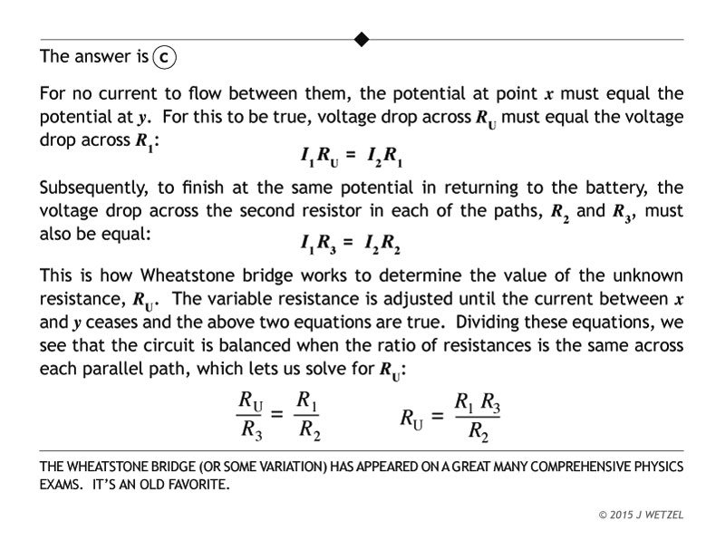 Wheatstone bridge question explanation