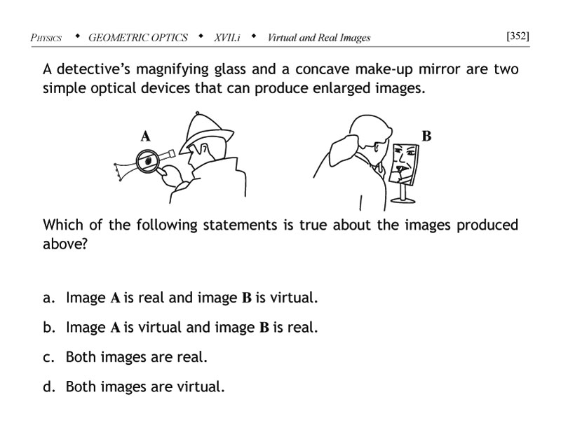 Question on distinguishing virtual and real images