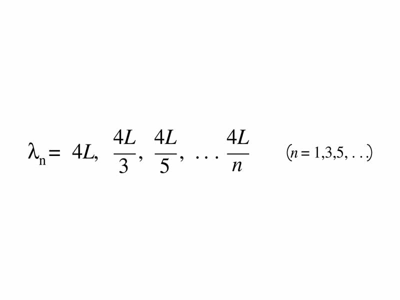 Harmonic series for an air column open at one end formula