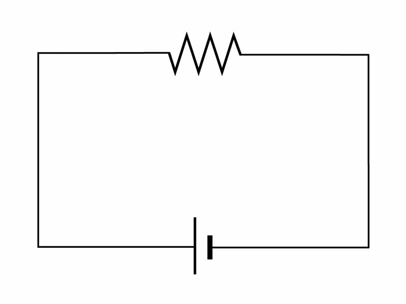Circuit consisting of a voltage source and a resistor