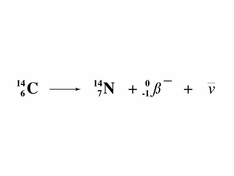 Beta decay of carbon 14