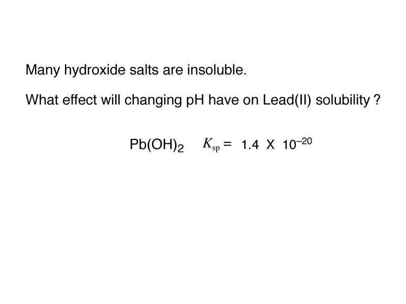 Effect of pH on solubility with common ion effect.