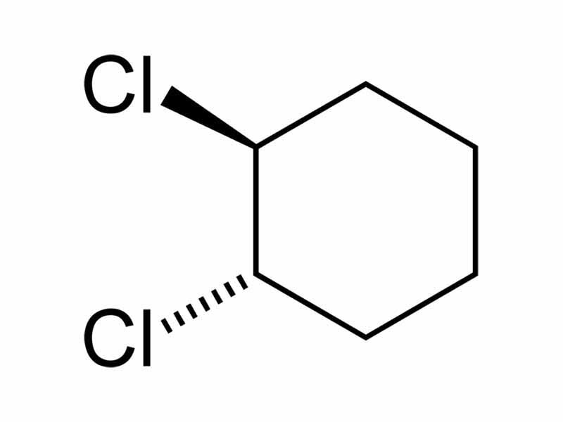 Skeletal formula of trans-1,2-dichlorocyclohexane