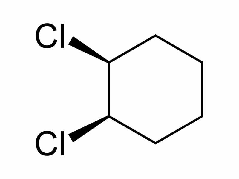 Skeletal formula of cis-1,2-dichlorocyclohexane