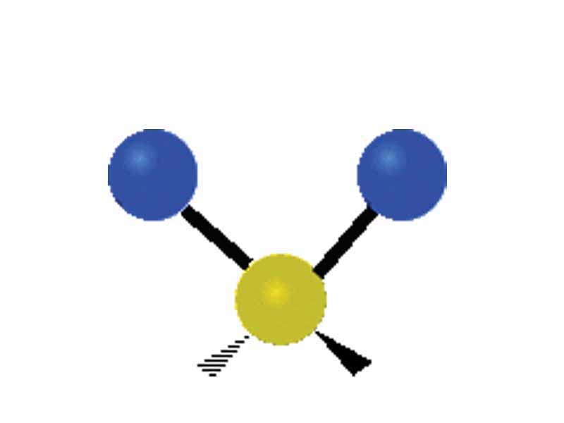 Animated - Vibrational mode symmetrical stretching of a molecule