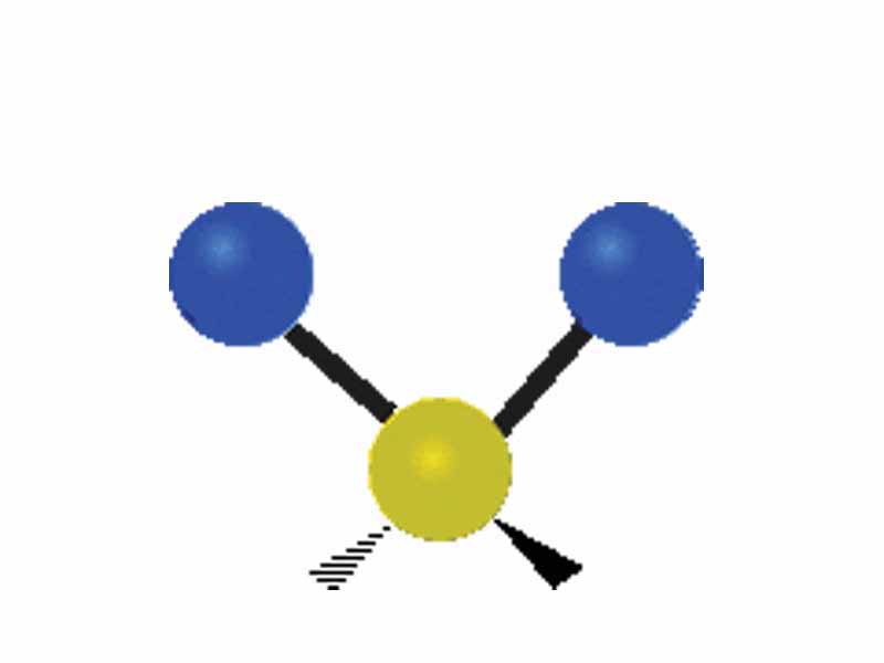 Animated - Vibrational mode asymmetrical stretching of a molecule