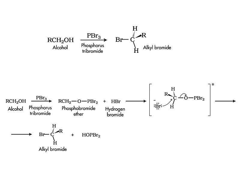 Reaction of Alcohols with Phosphorus Tribromide
  