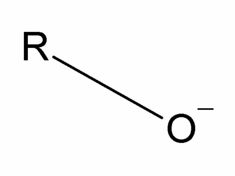 The structure of a typical alkoxide group.