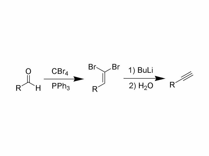 Reaction scheme of the Corey-Fuchs reaction