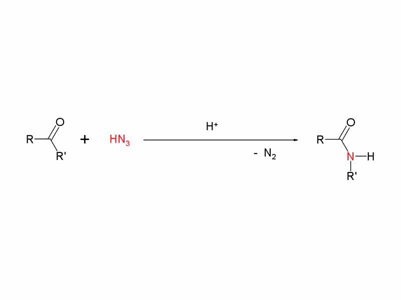 Schmidt reaction - with Ketones forms Amides