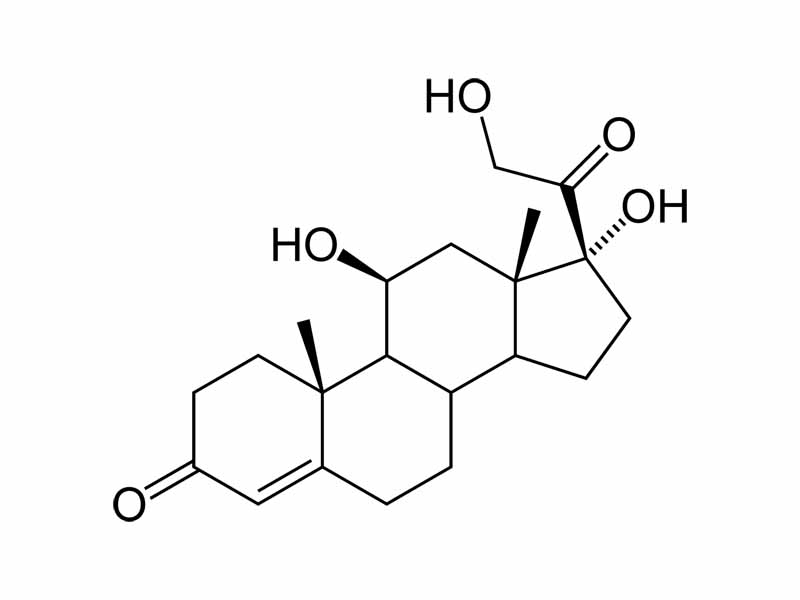Chemical structure of cortisol, a glucocorticoid