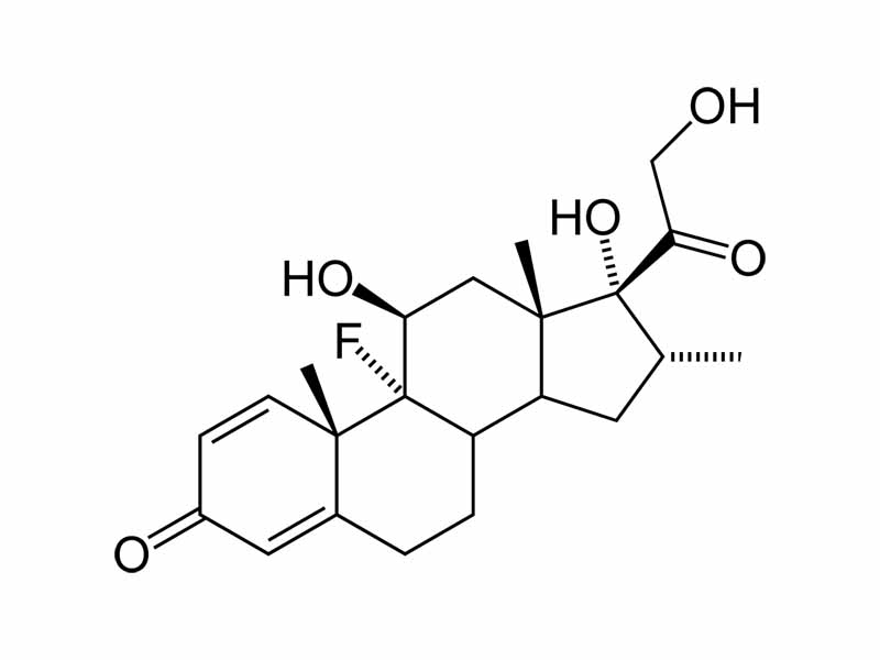 Dexamethasone binds more powerfully to the glucocorticoid receptor than cortisol does. Note similarities and differences between the two structures.