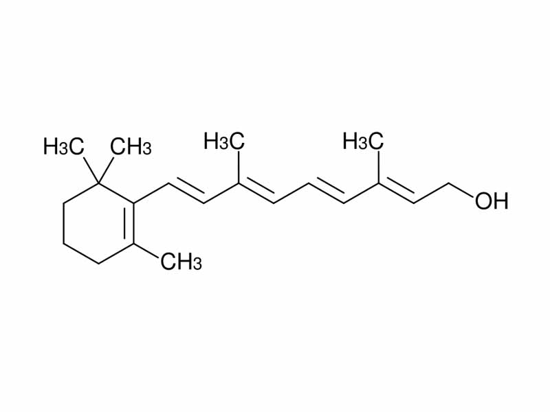 The structure of retinol, the most common dietary form of vitamin A