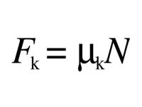 Formula - Kinetic friction