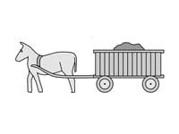 Mule hauling load
