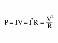 Formula for electric power