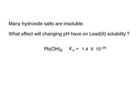 Effect of pH on solubility with commo...