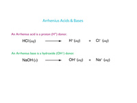 Arrhenius acids and bases.