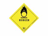 Dangerous goods label for oxidizing a...