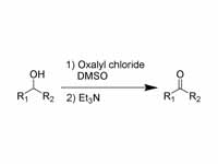 Reaction scheme of the Swern reaction.