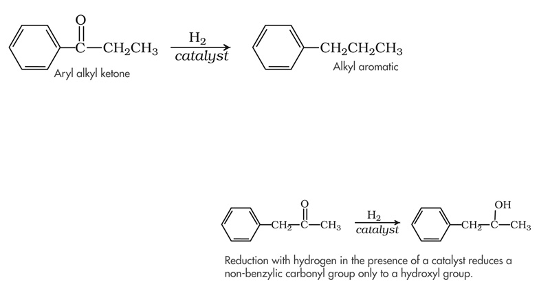 Reduction of alkyl aryl ketones