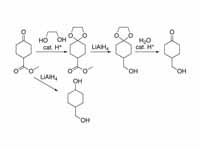 Acetal protection of a ketone during ...