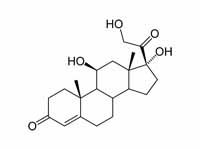 Chemical structure of cortisol, a glu...